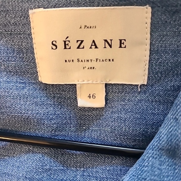 Sézane blue denim Raquel Short Sleeve dress - Picture 5 of 5